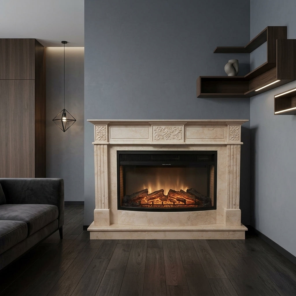 Model principal VELTHOR amplasat ca punct central într-un living modern și rafinat.