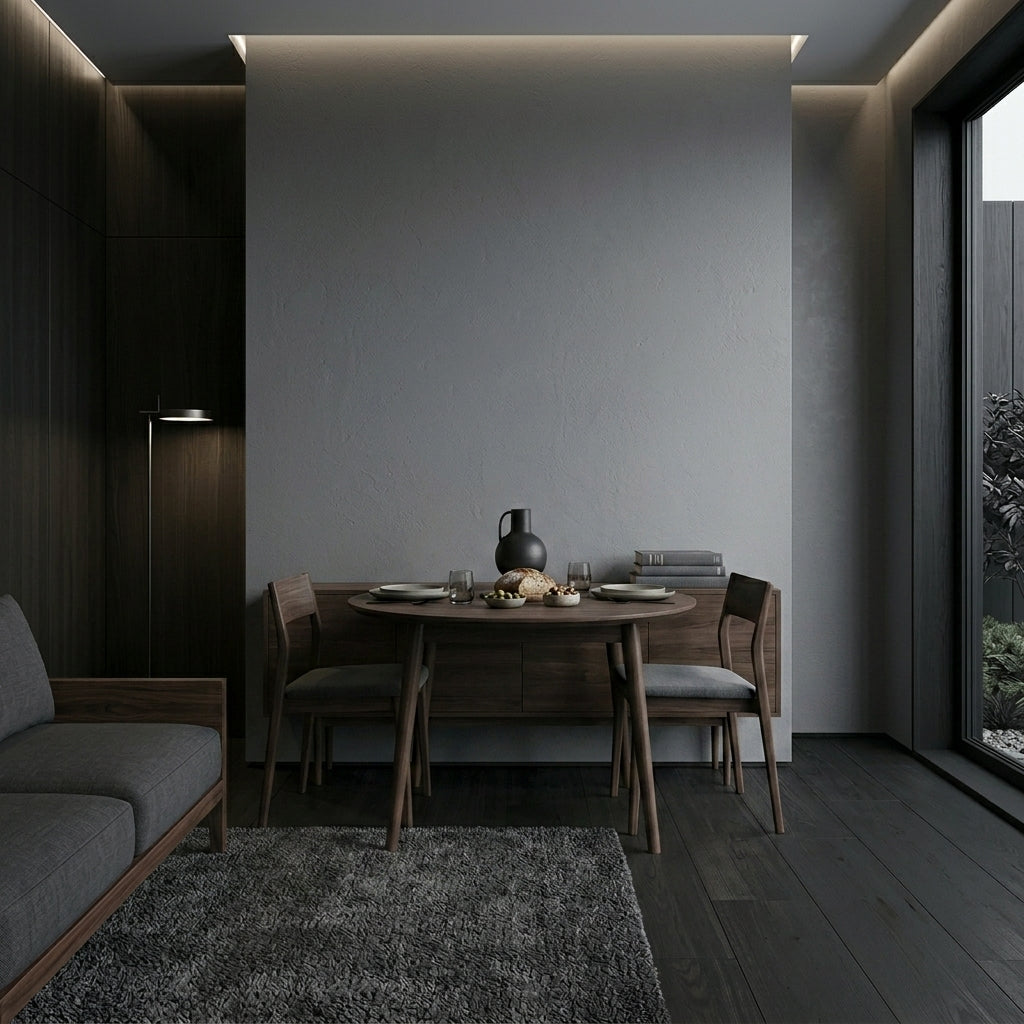 Spațiu interior înainte de transformare, cu design simplu și fără element central decorativ.