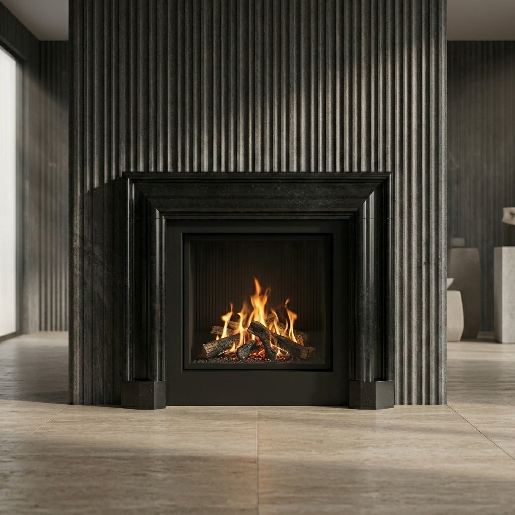 Semineu decorativ din piatra naturala model Athena granit negru premium VELTHOR