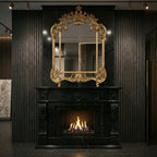 Semineu decorativ din piatra naturala model Atlanta 0716 din granit negru VELTHOR