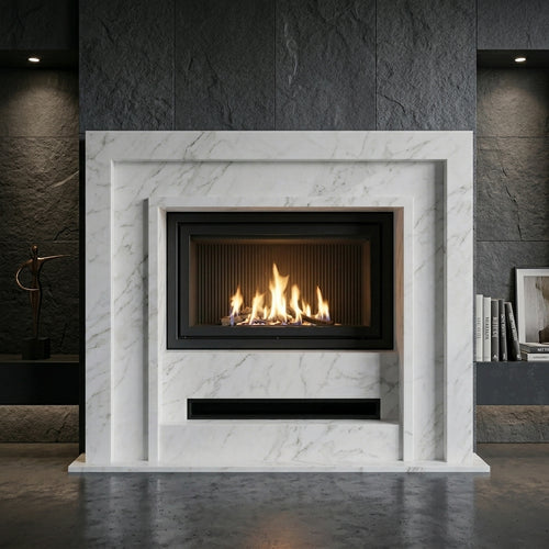 Portal decorativ din piatra naturala Brooklyn finisaj marmura alba moderna VELTHOR