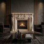 Design arhitectural premium cu piloni masivi si linii geometrice curate pentru caminul Galaxy VELTHOR
