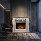 Vedere frontala a portalului simetric Grace din piatra naturala dimensiuni standard 1450x1200x300mm VELTHOR