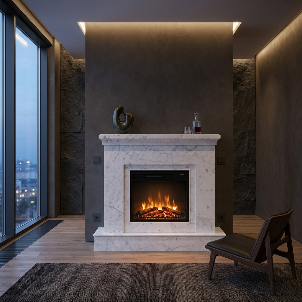 Design arhitectural premium minimalist din piatra masiva pentru caminul contemporan Havana VELTHOR