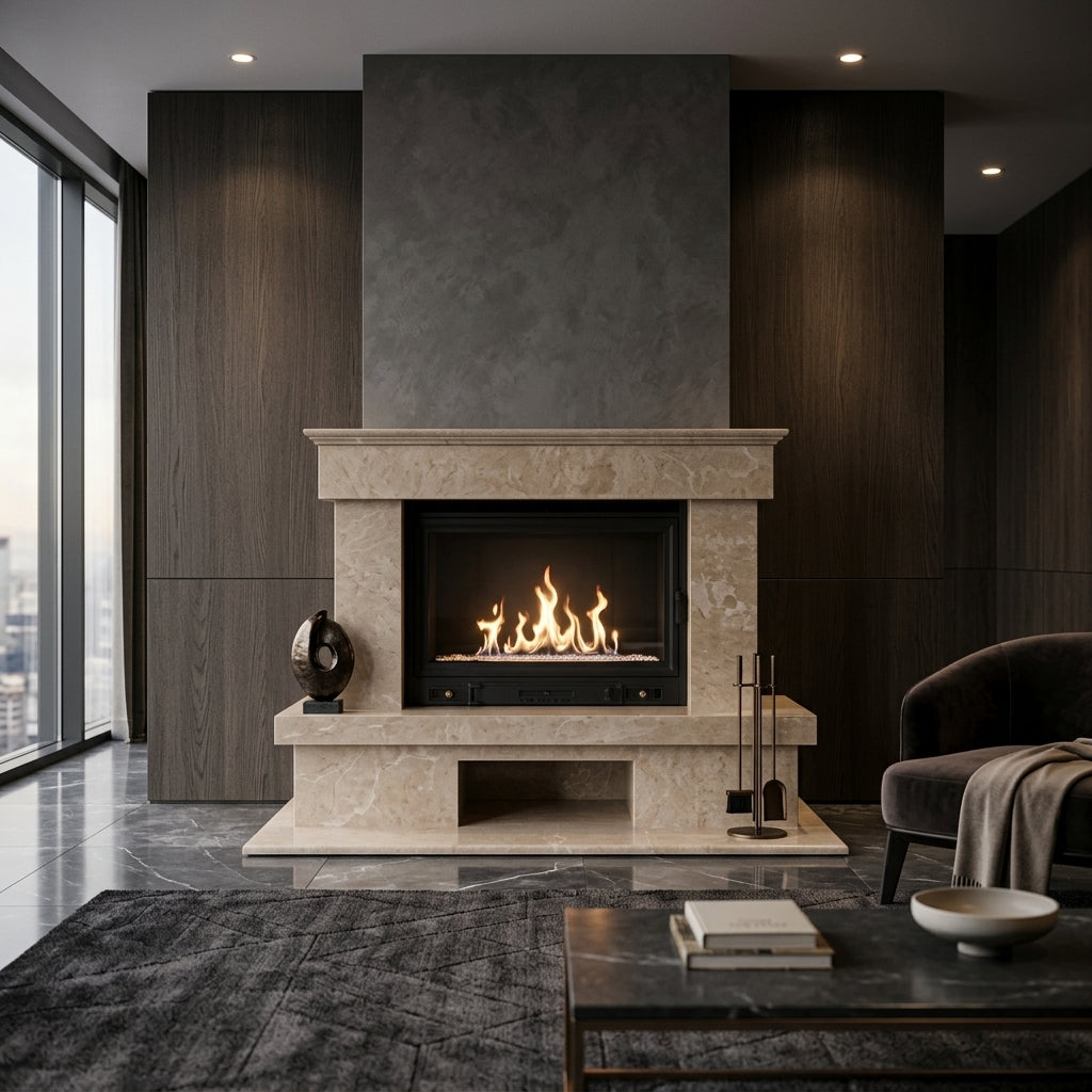 Detaliu cartus oval si medalion central sculptat pe semineul premium Helios VELTHOR