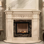 Vedere frontala a portalului de semineu Luna din marmura dimensiuni standard 1450x1200x300mm VELTHOR