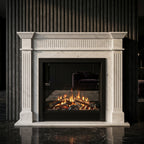 Design arhitectural premium cu cornisa etajata pentru masca de semineu Lyra VELTHOR