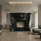 Semineu decorativ din piatra naturala model Milan finisaj granit negru VELTHOR