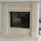 Vedere frontala a cadrului de semineu Preston din marmura standard 1450x1200x300mm VELTHOR