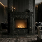 Semineu decorativ din piatra naturala model Preston din granit negru premium VELTHOR
