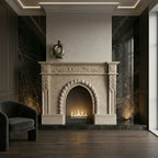 Detaliu ancadrament interior sub forma de arcada romana sculptata pe semineul Radiant VELTHOR