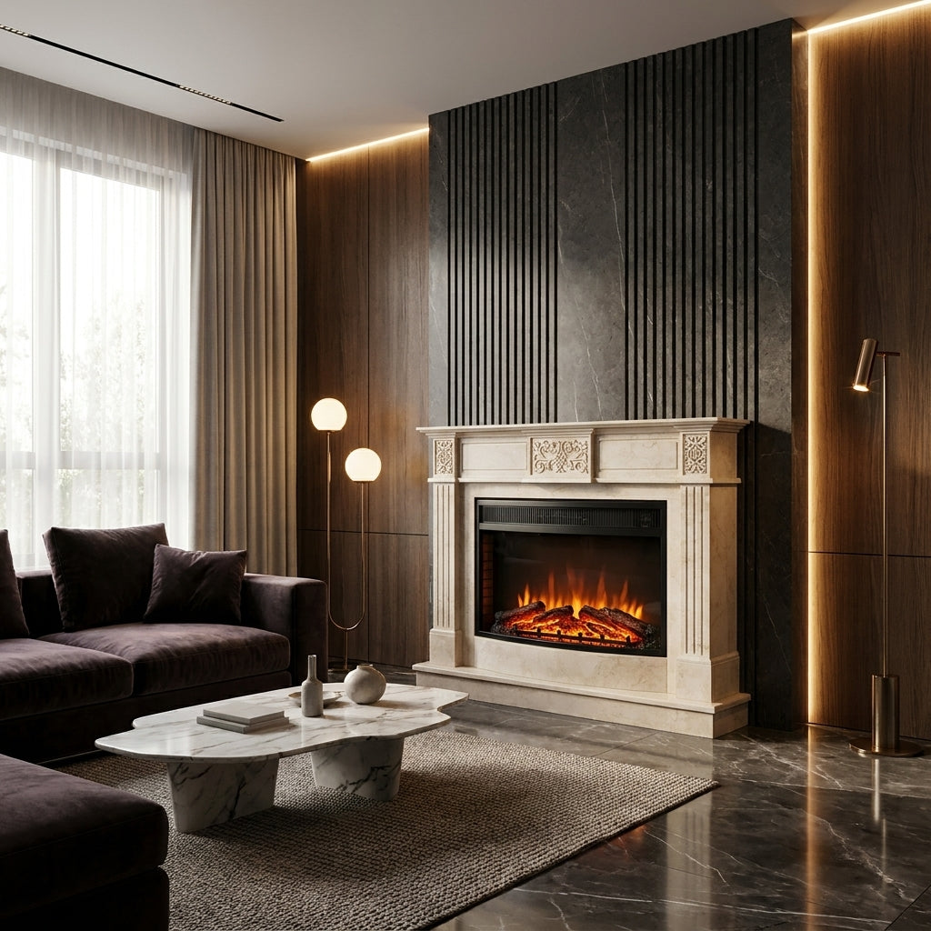 Portal decorativ din piatra naturala Signature din marmura premium stil clasic geometric in Moldova VELTHOR