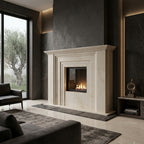 Detaliu cornisa geometrica profilata in trepte drepte pe semineul minimalist Solid VELTHOR