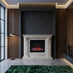 Vedere frontala a portalului minimalist Spark realizat din piatra dimensiuni standard 1450x1200x300mm VELTHOR