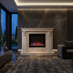 Detaliu cornișa superioara stratificata in trepte si linii drepte pe portalul de semineu Spark VELTHOR
