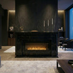 Semineu decorativ din piatra naturala model Verona din granit negru premium de lux VELTHOR